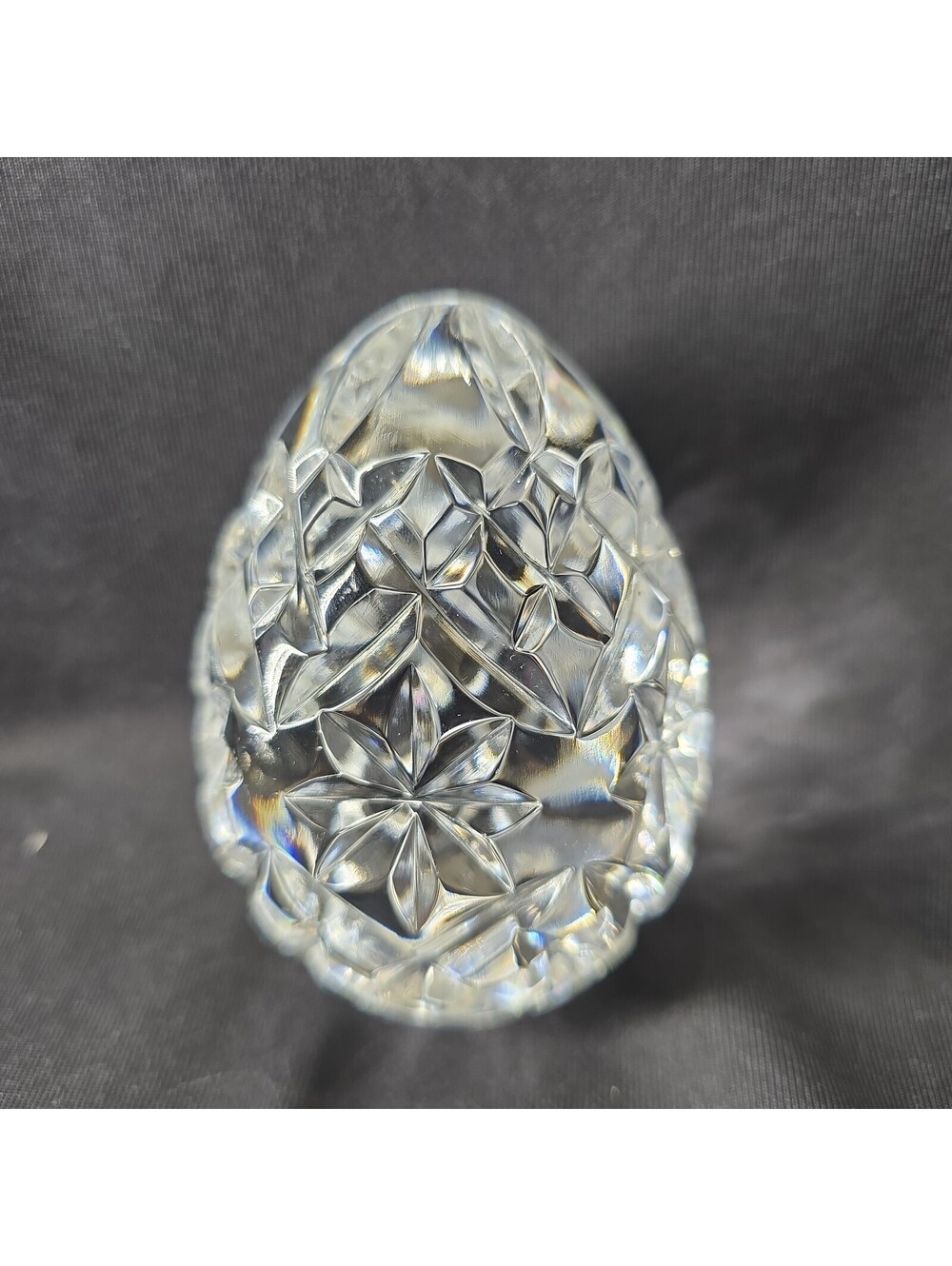 Vintage 1991 Waterford Crystal Annual Egg Etched Beautiful Elegant Paperweight